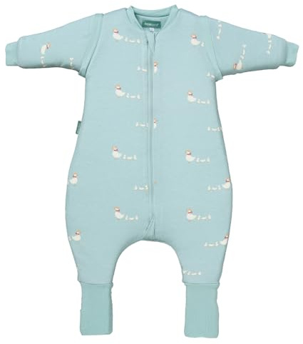 molis&co. Pijama Manta con Mangas Desmontables, Calcetines Antideslizantes, TOG 2.5 Estampado Duck Family, Algodón 100%, Oeko-Tex 100 Certificado, 1 año