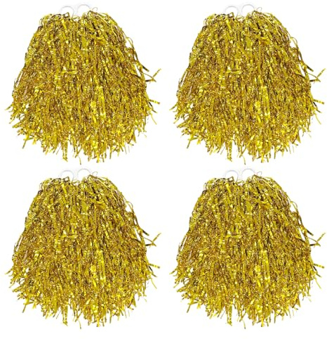 NIDHFG 4 Pieces Of Golden Shiny Flower Balls, Cheering Props, Sports Event Supplies, Cheerleading Supplies, And Dance Props.