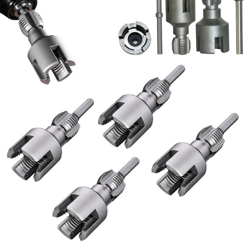 XIUWOUG Tagliafili per filettature interne ed esterne di tubi, con utensile elettrico compatibile Set di tagliafili per tubi in PVC interno, filettatura 1/2 e 3/4, trapano per filettatura 1/2 * 2 +