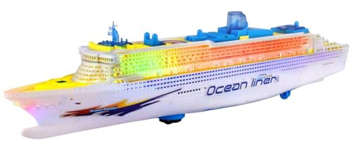 Cruise Ship Model Decoration, colorato rivestimento per navi da crociera, giocattolo elettrico con luce e suono lampeggiante a LED, divertenti decorazioni nautiche per bambini giocattoli per la barca
