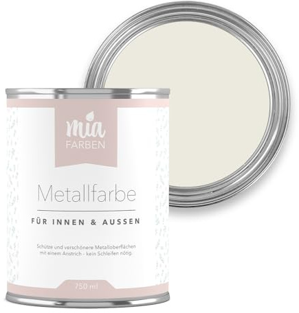 miafarben Metallfarbe – für Innen & Außen – Metalllack ohne Schleifen – rostschützend, wetterfest, wasserbasiert, matt – für Zäune, Möbel & mehr