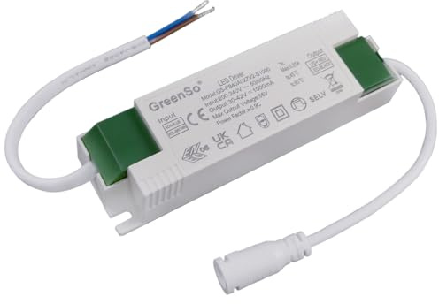 GreenSo 40W Transformator, LED Treiber, Netzteil AC200-240V und DC27-40V, 1000mA Konstantstrom Trafo für 60x60cm 62x62cm 120x30cm LED-Panel-Licht GS-PA40A02-1000 TÜV CE SAA RoHS Zertifikate (1 Stück)