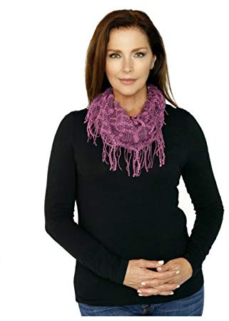 Memories Women's & Girl's Lightweight Mini Fashion Tube Collar Scarf - Multiple Colors Available! (Purple)