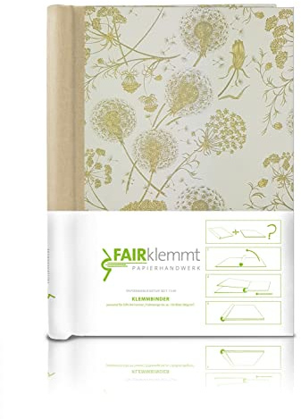 FAIRklemmt Klemmbinder Löwenzahn Naturleinen, A4, 22,5 x 30,8 cm