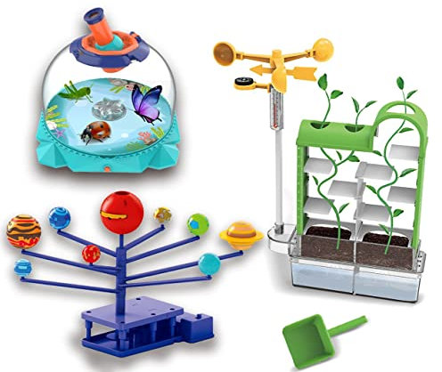 Sobebear STEM Combo Set – Rotating Planet, Weather Station & Insect Observation Box for Kids’ Educational Exploration, Adventure Exploration Game Kit, Learning & Educational Toy Set for kids 3+ Years