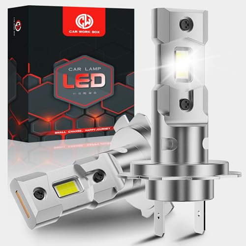 CAR WORK BOX H7 LED Bombillas Coche: 26000LM LED Faros Luces 110W Largas y Cortas para Coches 12V, Diseño 1:1 Plug-n-Play, 6500K