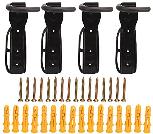 4Pcs Wall Mount Vertical Bike Hook Bike Wall Mount Rack with Tire Tray Easily Hang Detach Heavy Duty Holds up to 30KG/66 lb with Screws Vertical Bike Hanger for Indoor Garage Shed