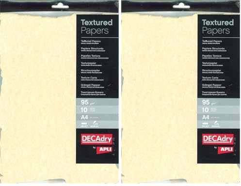 Apli SCL2058D 10 Feuilles de Papier Découpé Parchemin, Format A4, Champagne (Lot de 2)