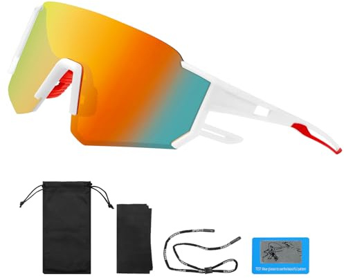 AiQInu Gafas Deportivas para Hombre y Mujer, Protección UV, Gafas de Ciclismo Polarizadas, Gafas de Sol Ligeras para Ciclismo, Running, Golf, Motociclismo, Esquí Béisbol, Montañismo, Pesca