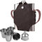Petaca de Acero Inoxidable Adjunto 1 Embudo y 4 Copas Petacas de Alcohol de acero inoxidable con Funda 18 oz/532 ML Petaca De Bolsillo De Acero Inoxidable para Escalada, Camping, Senderismo, Viajes