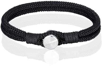 Paracord herrarmband med skruv, 21cm, Rostfritt stålrep