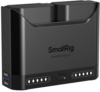 SMALLRIG NP-FZ100 Camera Battery Set for Sony, 22.5W Dual Slot Camera Charger with 1940mAh Batteries, Full for Sony Alpha A7III A7IV A6700 FX3 FX30 A9 A7C A7CII A7RIII ZV-E1 ZV-E10II - 5483