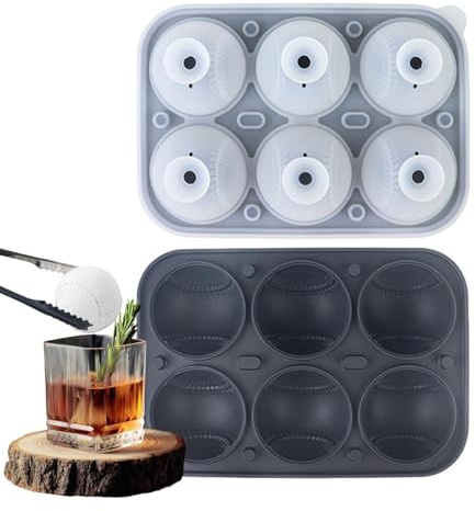 In Silicone Per Ghiaccio Da Freezer - Flessibile Baseball Facile Estrazione 6 Scomparti | Stampo Flessibile Per Palle Di Ghiaccio,Adatto A Whisky Birra Bevande Fredde Vacanze Festa Del Papà Party