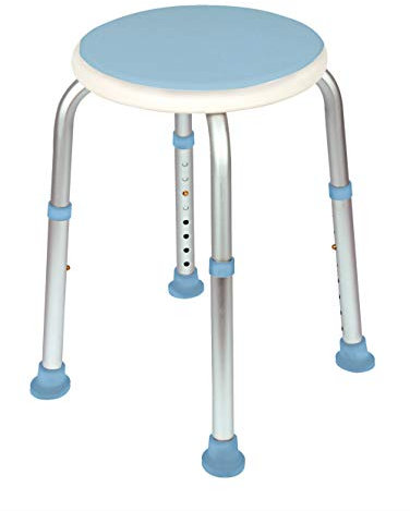 Vital Comfort Duschhocker höhenverstellbar und 360° drehbar – Rutschfester Hocker für Dusche und Bad, ideal für Personen mit eingeschränkter Mobilität, stabiles Design, bis 120 kg belastbar