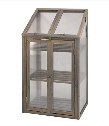 Garden Mile Wooden Mini Cold Frame Small Garden Greenhouse Growing Plant Protection Waterproof Weather Resistant Suitable for Outdoor Vegetables, Flowers and Seed Germination (Tall Grey)