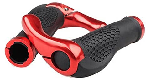 Fahrrad Lenkergriffe Gummi, Asudaro 1 Paar Fahrradgriffe mit Hörner Ergonomische Lenkergriffe rutschfeste Gummi Fahrrad Griff Lenkergriffe 22mm für Fahrrad/Mountainbike/Rennrad/Faltrad,rot