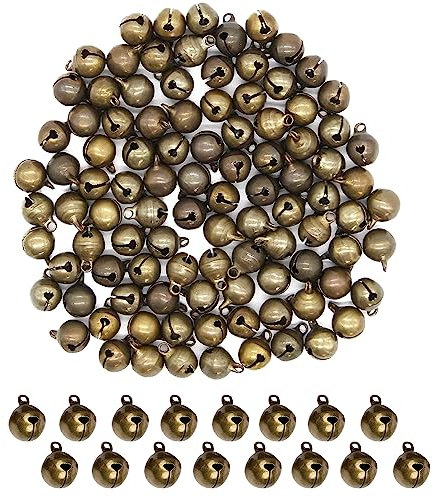 Laute Glöckchen, 200 Stücke Vintage Glöckchen Bronze, Metallglöckchen Zum Basteln, Mini Jingle Bell, Glöckchen Schellen Mit Öse, DIY Dekoration Für Schmuckherstellung