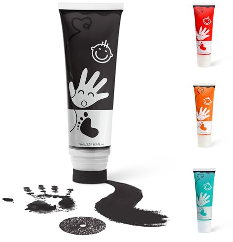 TOGOU2S Tinta Huellas Bebe Con Esponja, Tnta Bebe Pies y Manos No Tóxico y Lavable, Kit Huella Perro Ideal Para Huellas de Manos y Pies de Bebés, Regalos para un Recién Nacido