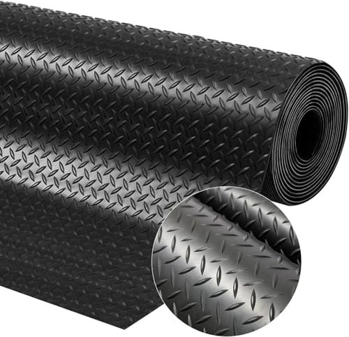4.5m x 1.3m | Rubber Flooring Matting Garage Car Van Motorhome Gym Work | 3mm Thick Rubber Floor Mat | A Grade | 450 x 130cm | 4.5m Length x 1.3m Wide