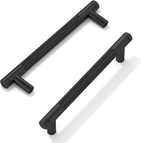 FURNIWARE Dörrhandtag för garderobsdörrar (10 stycken, 128 mm, hålavstånd 128 mm) matt svart