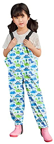 Pantalon de Pluie Enfant, Imperméable Garçons Filles Coupe-Vent Respirant Léger Mignons Motifs Pantalons de Boue Reflechissant Non Doublé Vêtements d'extérieur Vêtements