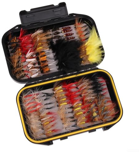 Set di ami da pesca a mosca per appassionati di pesca a mosca, 40 pezzi/72 pezzi/100 pezzi/120 pezzi per pesca a secco e bagnato, per pesca alla trota e alla spigola (120 pezzi)