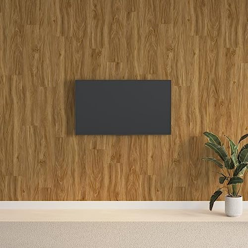 Panel acústico de pared interior, paneles de pared efecto madera marrón PVC 2,06 m², revestimiento de pared para una sensación cálida y rústica