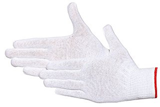 Jah 2181 - Guantes de punto de algodón (12 pares, talla 9), color blanco