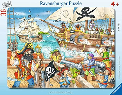 Ravensburger Kinderpuzzle - 06165 Angriff der Piraten - Rahmenpuzzle für Kinder ab 4 Jahren, mit 36 Teilen