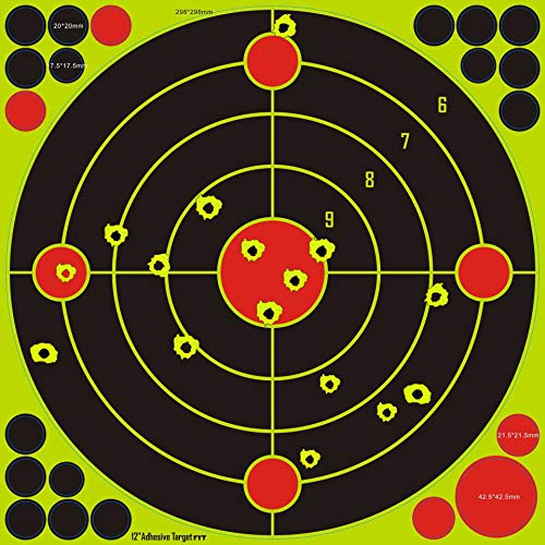 30,5 cm / 12 pouces Cibles Splatter/éclatements de balles jaune clair/Identification des impacts à longue distance (20)