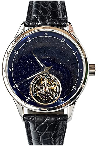 SU8230STRA Blue Gold Stone Star DUST Dial Tourbillon Master Seagull ST8230 Movement Sapphire Crystal Men's Business Luxury Mechanical Watch 1963