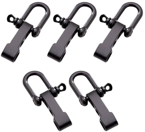 10PCS Paracord Clasp Bracelet Clasp D-Shape Paracord Shackles for Outdoor Survival Bracelets -Black