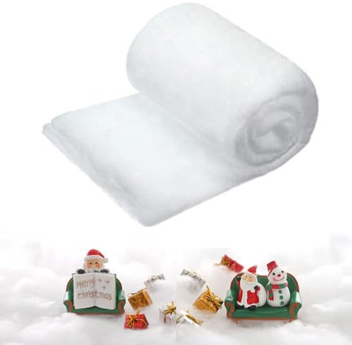 ZoneYan Rotolo di Neve Artificiale, Coperta di Neve Natale, Tappeto di Neve Finta, Coperta di Neve per Villaggio di Natale, Esposizioni Invernali e Decorazioni per Feste (2,6 x 7,8 ft)