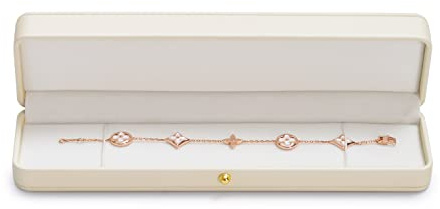 Papten custodia gioielli collana lunga, braccialetto in pelle PU collana organizzatore gioielli scatola regalo per l'anniversario di San Valentino