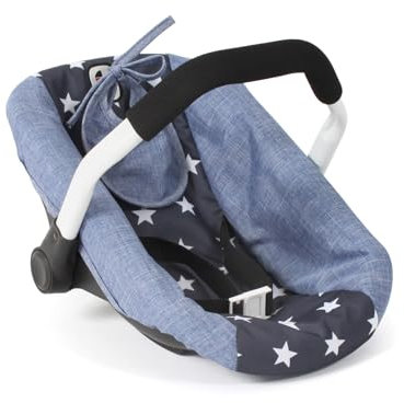 Bayer Chic 2000 - Puppen-Autositz für Baby-Puppen, Puppentrage, Puppenzubehör, Autositz für Puppen, Sternchen Navy, 45 * 31 * 32 cm