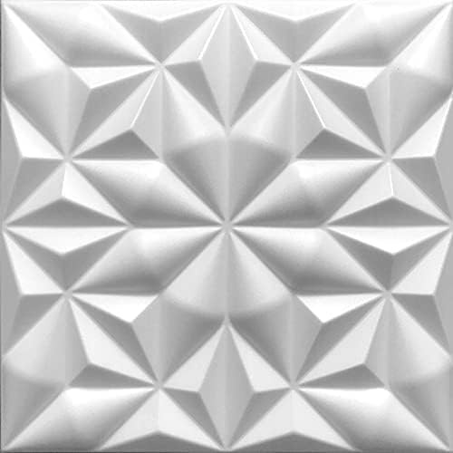 Deccart - Panneaux Muraux 50x50 cm Polystyrène XPS, Blanc, 20 pièce, 5 m²