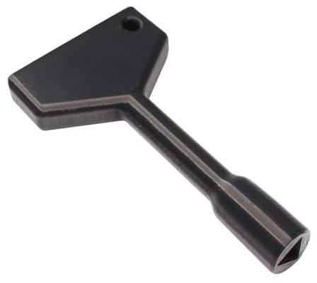 Decoralin Clé triangulaire pour poubelles verrouillables, porte d'ascenseur, cheminée, armoire de compteur de gaz, armoire de contrôle avec interrupteur, poignée longue – Noir