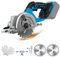Akku Kreissäge Kompatibel mit Makita 18V Lithium-Akku, Bürstenlose Handkreissäge mit 2 Sägeblättern(140mm), 0-45° Schnittwinkel, 51mm Höchste Schnitttiefe, 12000RPM, Ideal für Holzbearbeitung