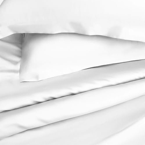 Extra Deep Bamboo Fitted Sheet Ultra Soft 300TC Hypoallergenic Breathable Bed Linen Deep Pocket Sheet Eco Friendly Easy Care Bedding [White, Double]