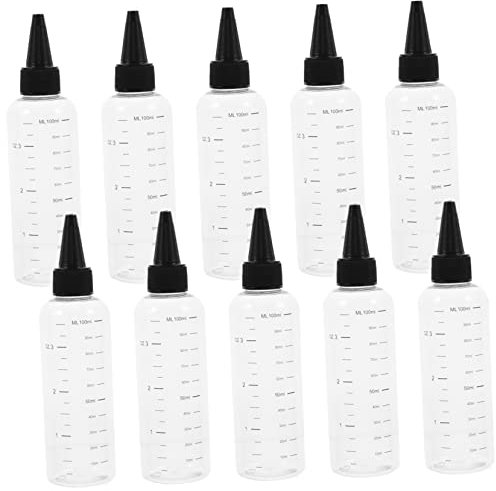 FRCOLOR Graduated Flask 10pcs Plastic Dropper Bottles Empty Oil Bottles Refillable Dispenser Portable for Cosmetics