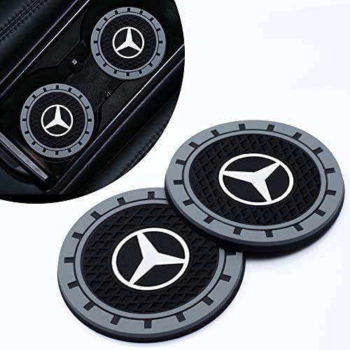 Sottobicchieri per Auto per Mercedes Benz CESM CLK GLK GL AB AMG GLS GLE AMG, 2 Pezzi Sottobicchieri per Portabicchieri,Auto Accessori Interni,Nero