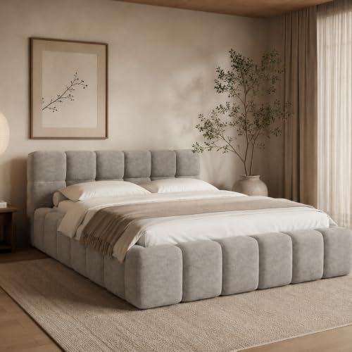Dekori Polsterbett NUBO Premium Wolkenbett mit Bettkasten, Chenille Stoff (Perfect Harmony 04, 180 x 200 cm)