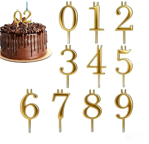 Juego De Portavelas Digitales Para Tarta De Cumpleaños, 0-9 Portavelas De Metal Reutilizables, Números Divertidos De Velas De Cumpleaños, Soporte Multiusos Para Decoración De Tartas Para Bodas Fiestas