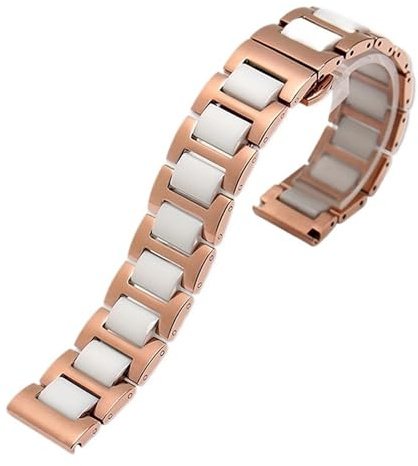 Quick Release Rostfritt stål Keramiskt klockarmband Män Dam Mode Armband Svart Vit Rose Guld Klockarmband