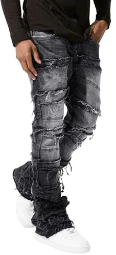 Cargo jeans herr skinny rippade jeans emo