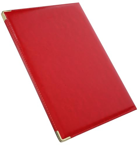 Kichvoe Carpeta Organizadora de Archivos de Oficina en Color Rojo Material de Papel y Hierro para Mantener Documentos Ordenados Escritorio