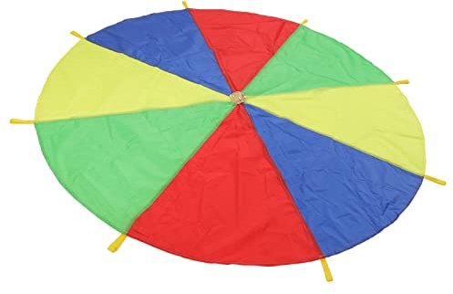 Dan&Dre Kids Play Parachute Game, 190cm Diameter, 8 Handles, Double Stitched Polyester Cloth, Multicolored Outdoor Game, with Teamwork Skills, for Physical Coordination