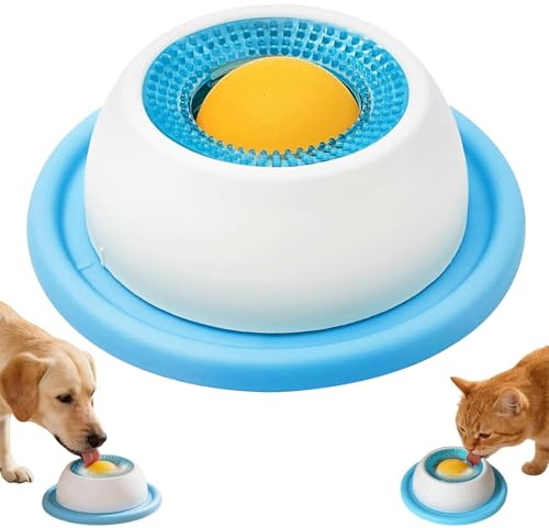 GmwyCzV Cuenco para Lamer Perros, Juguete para Lamer Perros, Cuenco Antideslizante para Lick, Juguete de Bola para Lamers, Tapete para Lamers Lento De Comida Líquida para Mascotas Pequeñas