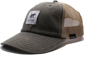 Surf Monkey | Ostrukturerad Trucker-keps för män och kvinnor - ekologisk bomull - en storlek - åldrat utseende