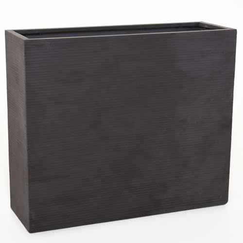 VIVANNO Pflanzkübel Raumteiler Sichtschutz Fiberglas ELEMENTO Grau gestreift - 88x30x75